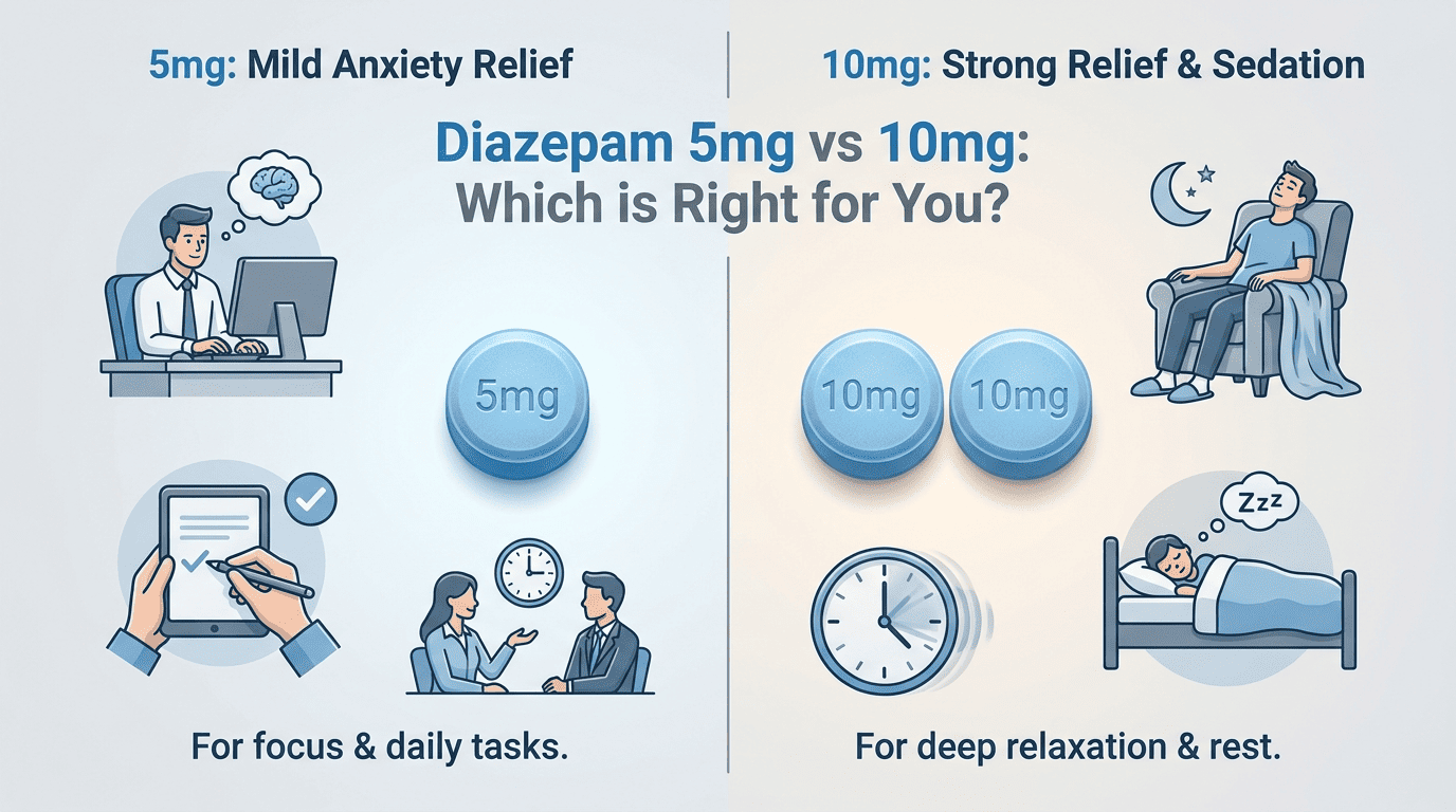 Diazepam 5mg vs 10mg comparison chart